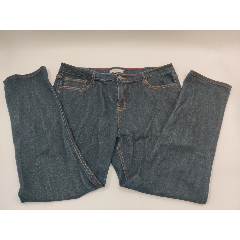Cello Jeans Womens Plus Size 20 Dark Wash Straight Leg Stretch Denim WV118820RP